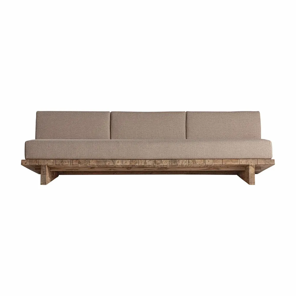 Sofas - Brown railway wooden sofa 265x101x80 cm - VICAL