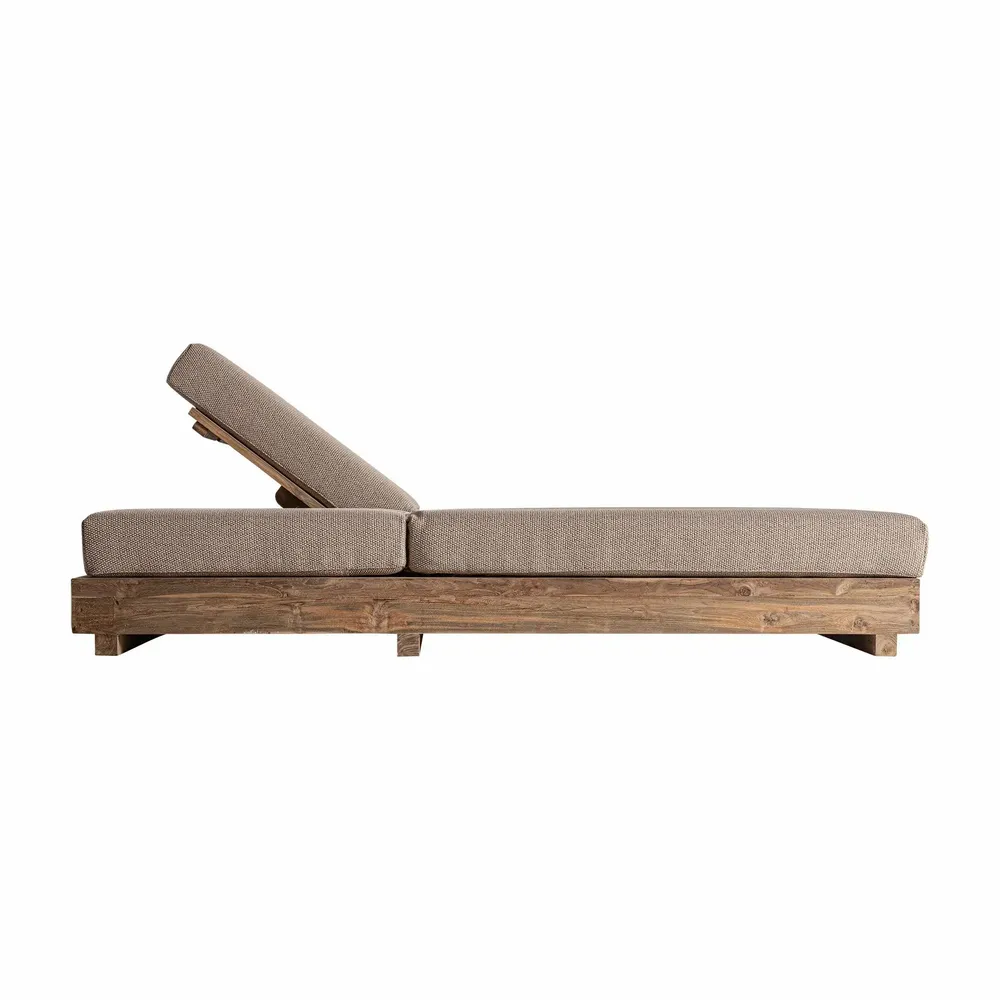 Sofas - Double lounge chair in brown railway wood 210x80x33 cm - VICAL