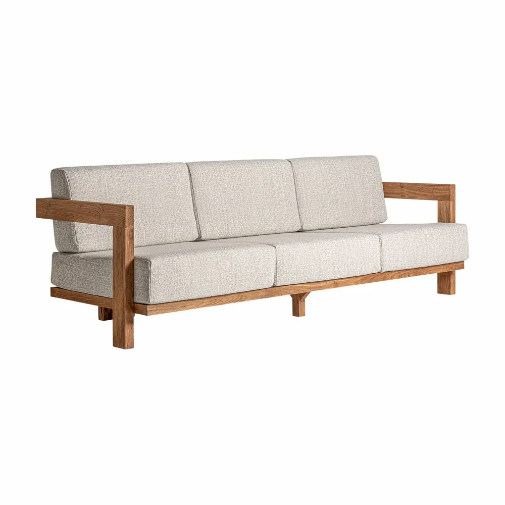 Sofas - Brown railway wooden sofa 240x80x80 cm - VICAL