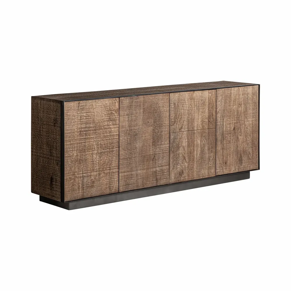 Buffets - Buffet en bois de mangue noir 200x44x82 cm - VICAL
