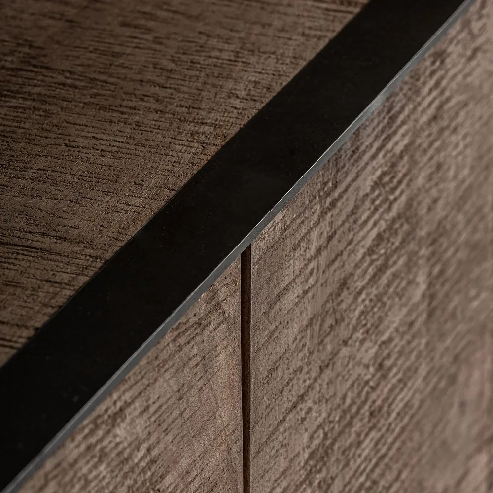 Buffets - Buffet en bois de mangue noir 200x44x82 cm - VICAL