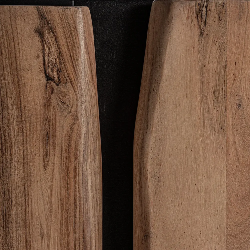 Buffets - Buffet en bois d´acacia noir 220x44x81 cm - VICAL