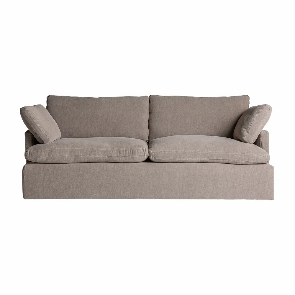 Sofas - Gray linen sofa 210x100x89 cm - VICAL