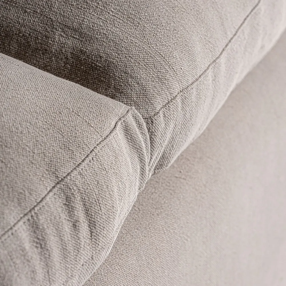 Sofas - Gray linen sofa 210x100x89 cm - VICAL
