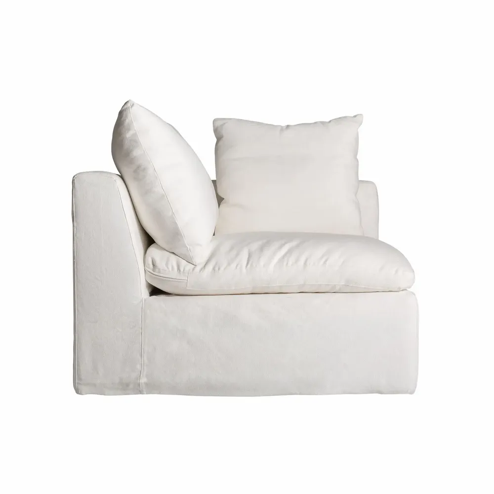 Sofas - White linen corner 103x96x84 cm - VICAL