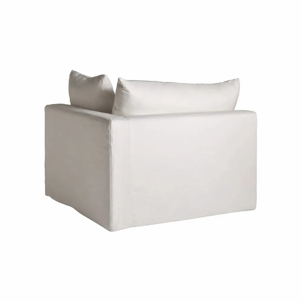 Sofas - White linen corner 103x96x84 cm - VICAL