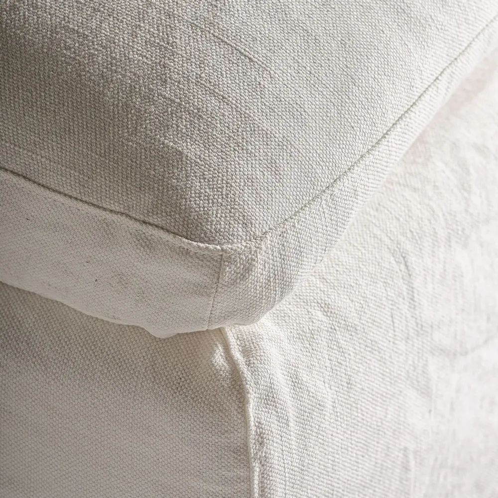 Sofas - White linen corner 103x96x84 cm - VICAL