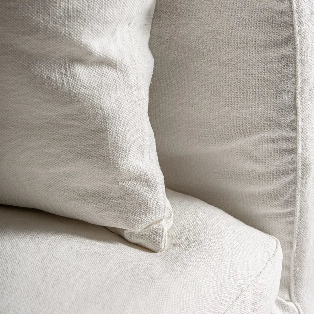 Sofas - White linen corner 103x96x84 cm - VICAL