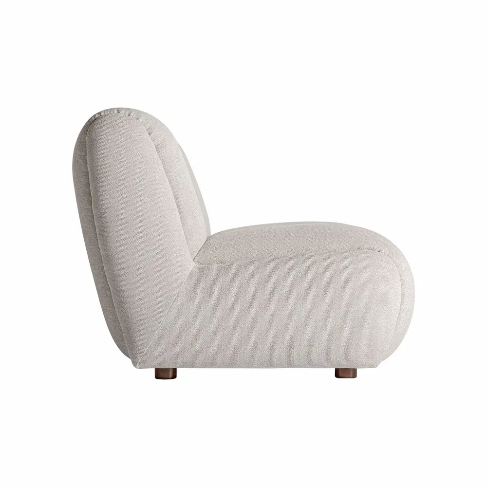 Canapés - Module canapé central en polyester blanc cassé 102x94x76 cm - VICAL