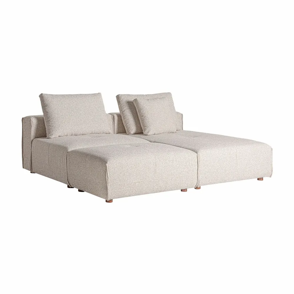 Sofas - Central sofa module in cream polyester 101x101x92 cm - VICAL