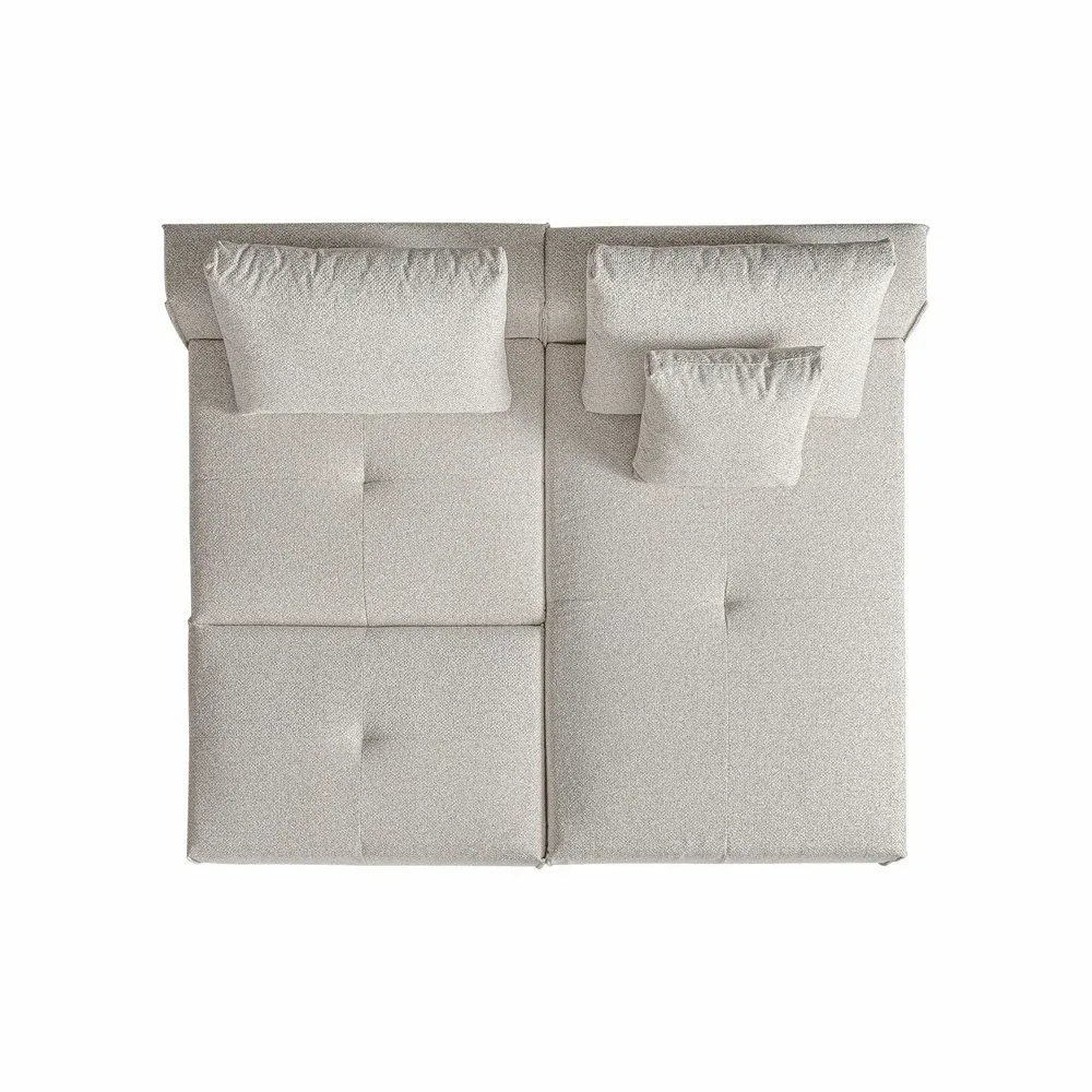 Sofas - Central sofa module in cream polyester 101x101x92 cm - VICAL