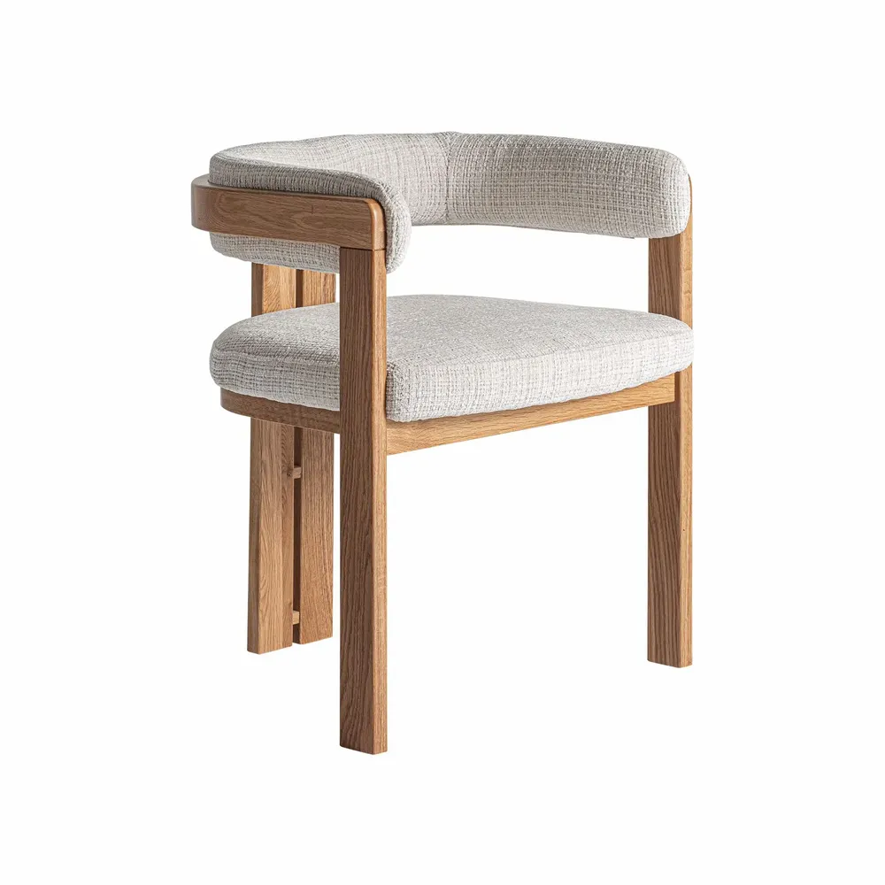 Chairs - Brown oak wood chair 58x55x71 cm - VICAL