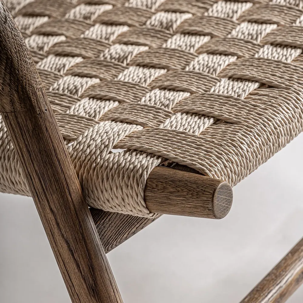 Armchairs - Brown oak wood chair 67x82x80 cm - VICAL