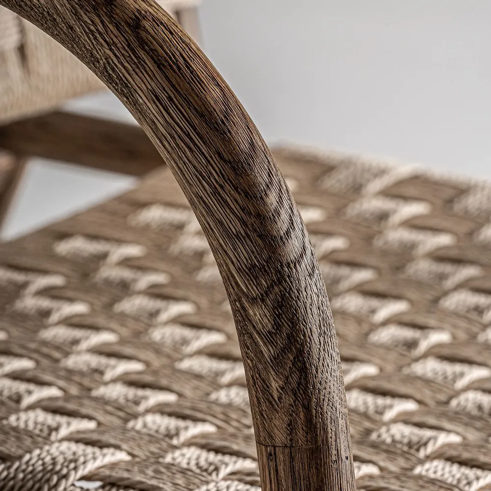 Armchairs - Brown oak wood chair 67x82x80 cm - VICAL