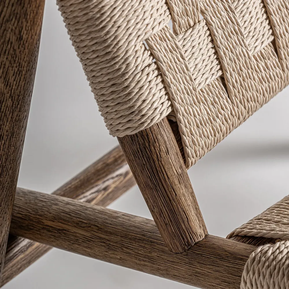 Armchairs - Brown oak wood chair 67x82x80 cm - VICAL