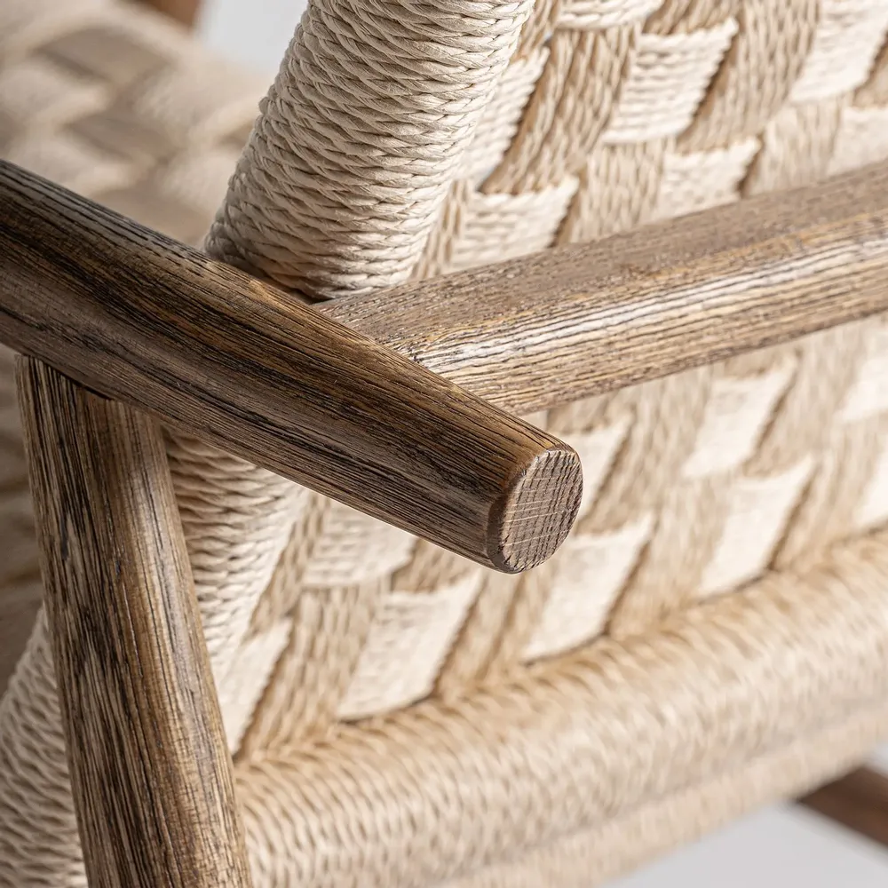 Armchairs - Brown oak wood chair 67x82x80 cm - VICAL