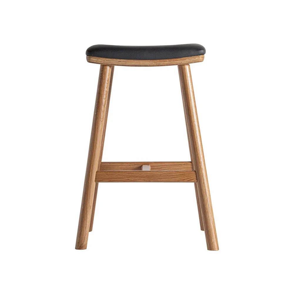 Tabourets - Tabouret en bois de chêne noir 47x40x68 cm - VICAL