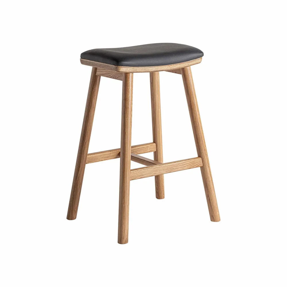 Tabourets - Tabouret en bois de chêne noir 47x40x68 cm - VICAL