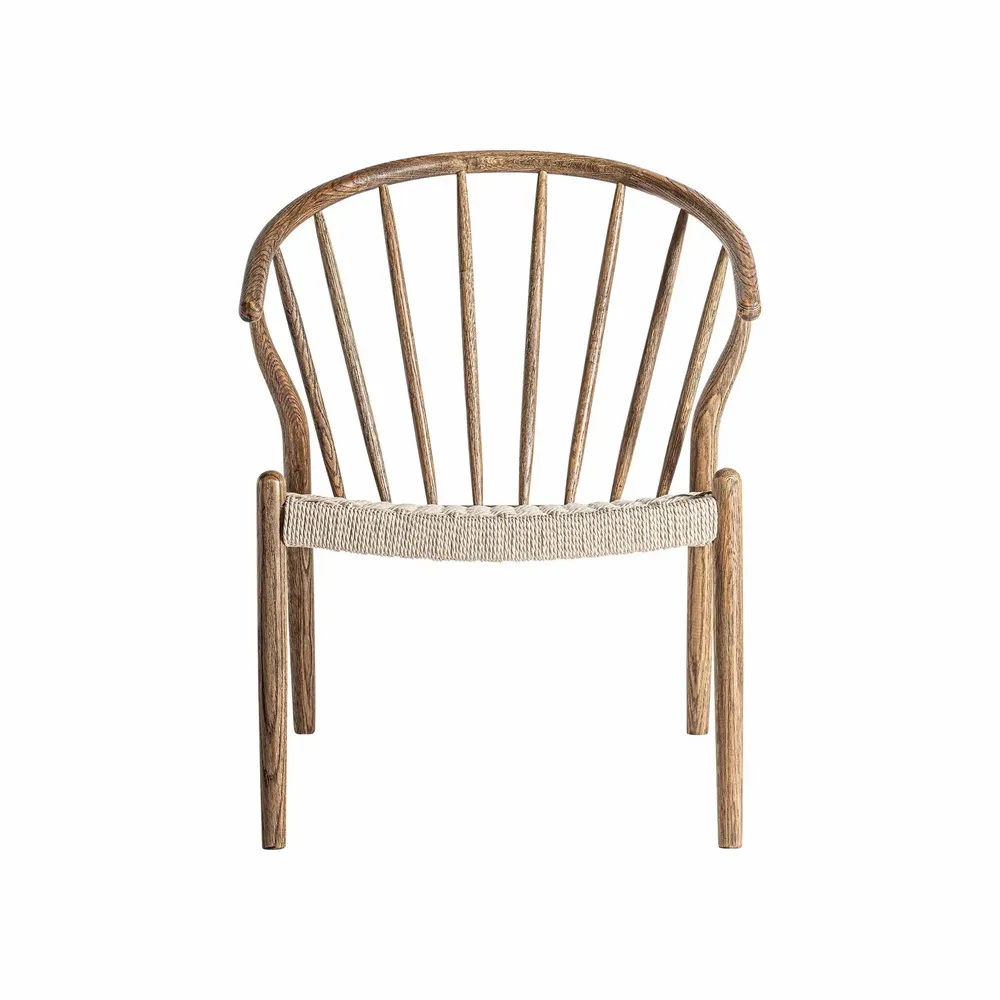 Armchairs - Brown oak wood armchair 67x67x79 cm - VICAL