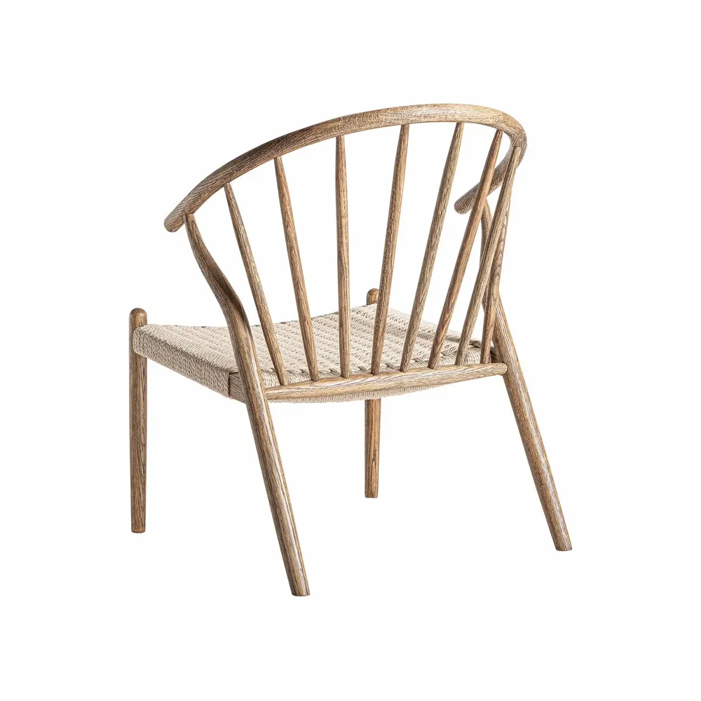 Armchairs - Brown oak wood armchair 67x67x79 cm - VICAL