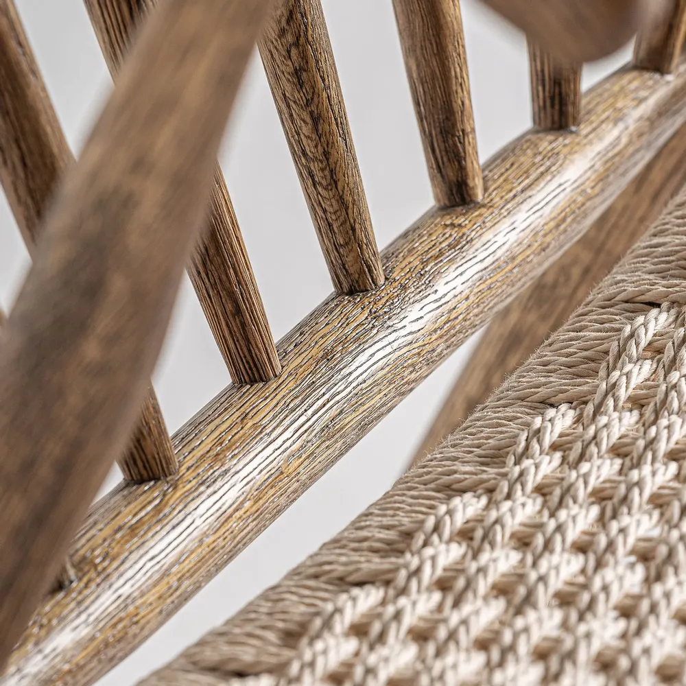 Armchairs - Brown oak wood armchair 67x67x79 cm - VICAL