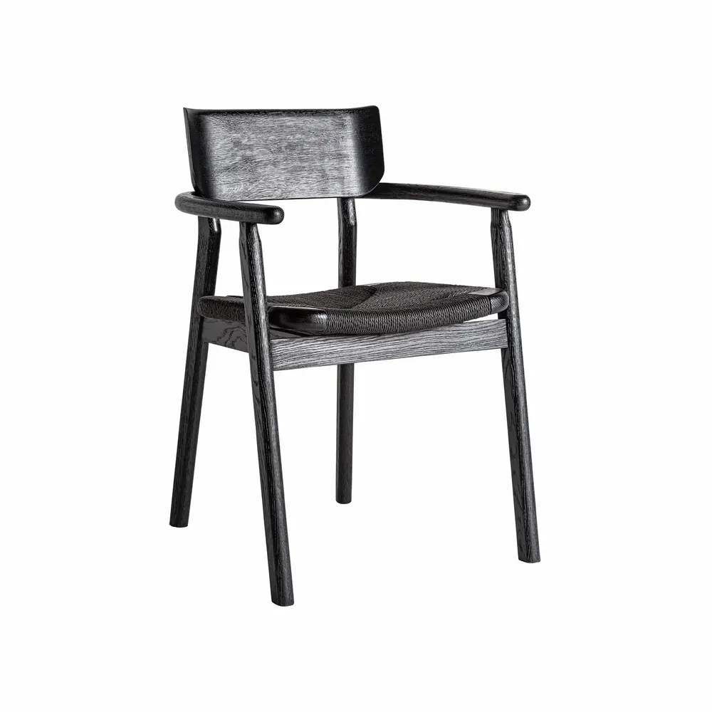 Chairs - Black oak wood chair 54x54x79 cm - VICAL