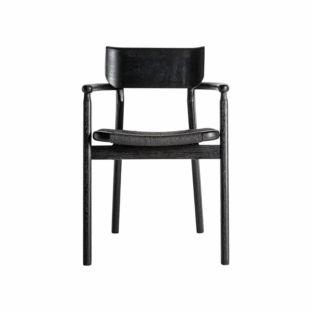 Chairs - Black oak wood chair 54x54x79 cm - VICAL