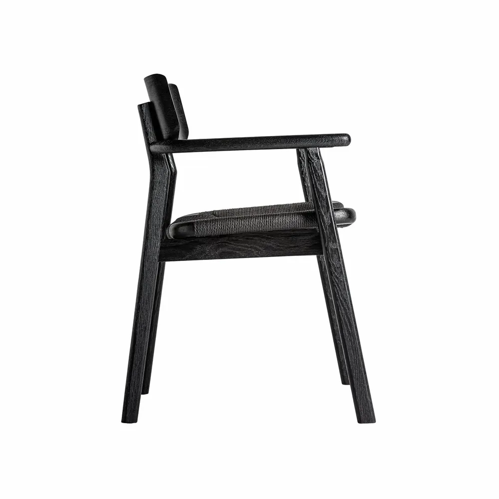 Chairs - Black oak wood chair 54x54x79 cm - VICAL