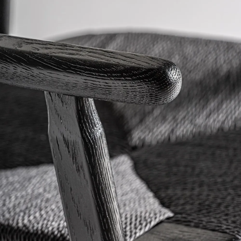 Chairs - Black oak wood chair 54x54x79 cm - VICAL