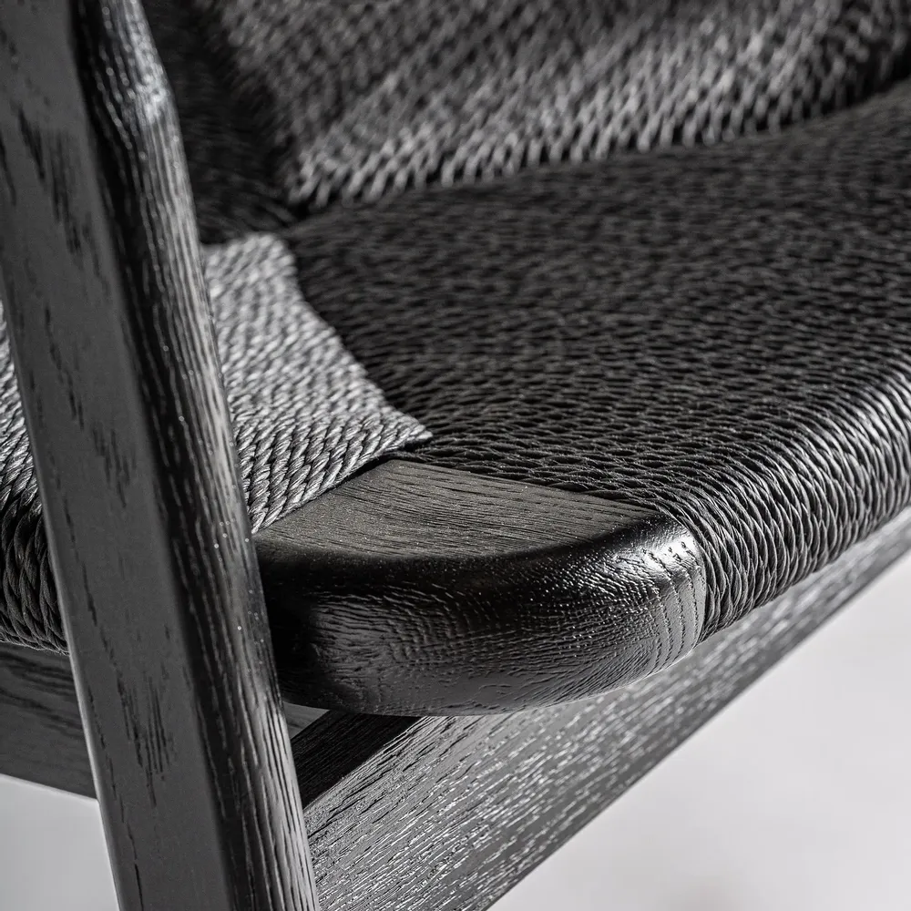 Chairs - Black oak wood chair 54x54x79 cm - VICAL