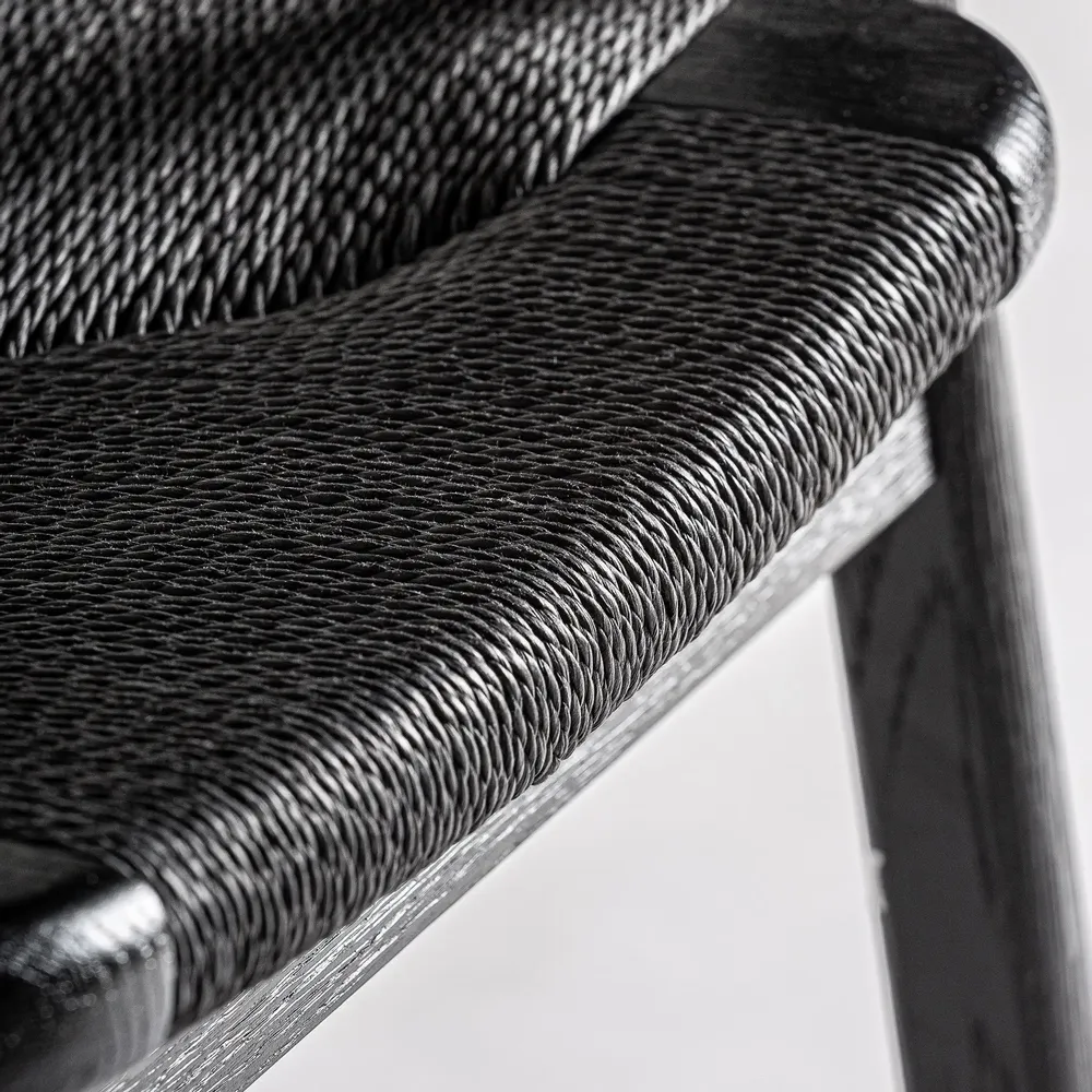 Chairs - Black oak wood chair 54x54x79 cm - VICAL