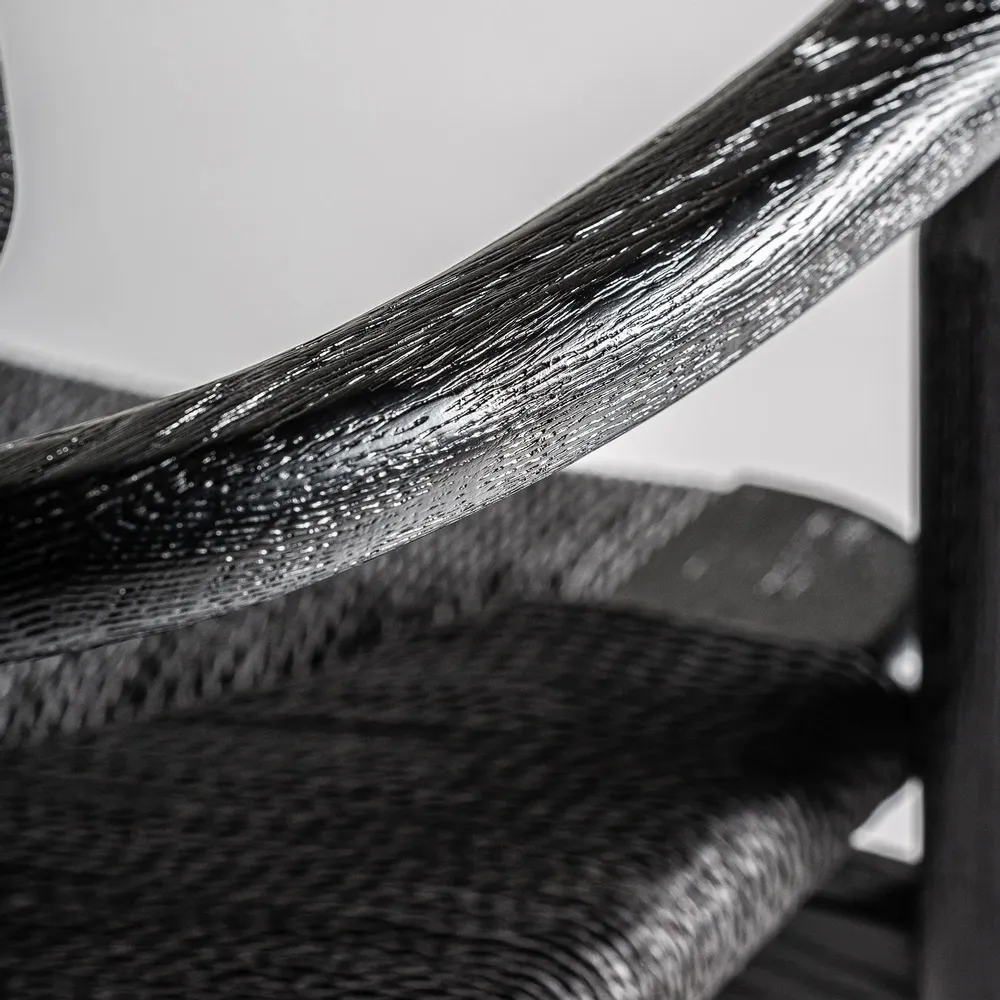 Chairs - Black oak wood chair 54x54x79 cm - VICAL