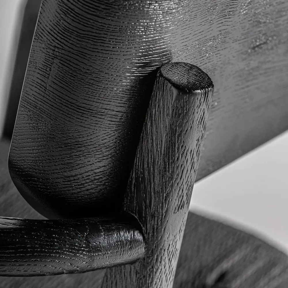 Chairs - Black oak wood chair 54x54x79 cm - VICAL