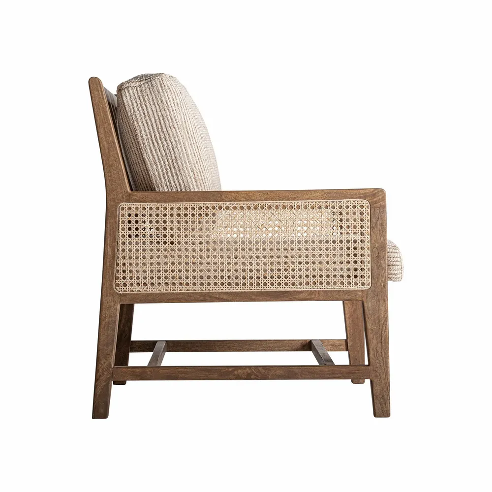 Armchairs - Brown mango wood armchair 68x81x88 cm - VICAL