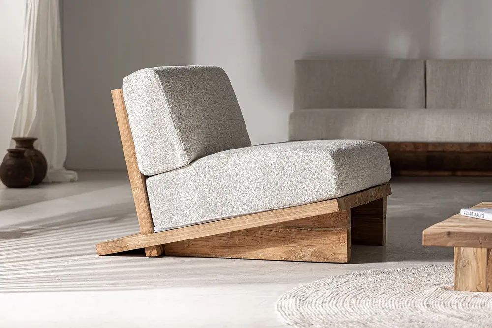 Fauteuils - Fauteuil en bois de chemin de fer marron 90x100x73 cm - VICAL