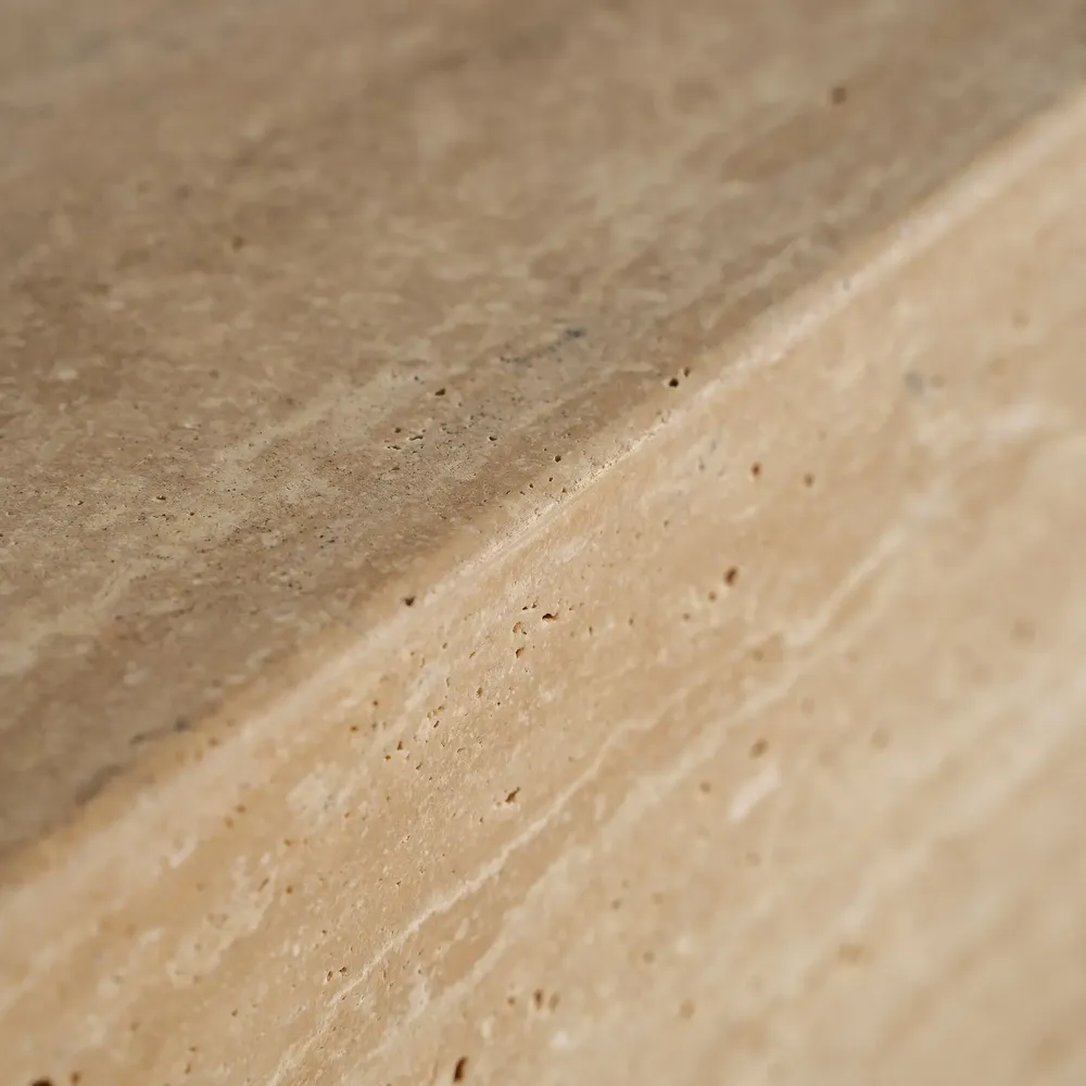 TV stands - Light brown travertine TV cabinet 250x40x35 cm - VICAL