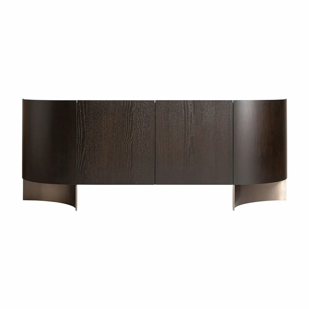 Sideboards - Brown oak wood sideboard 220x50x86 cm - VICAL