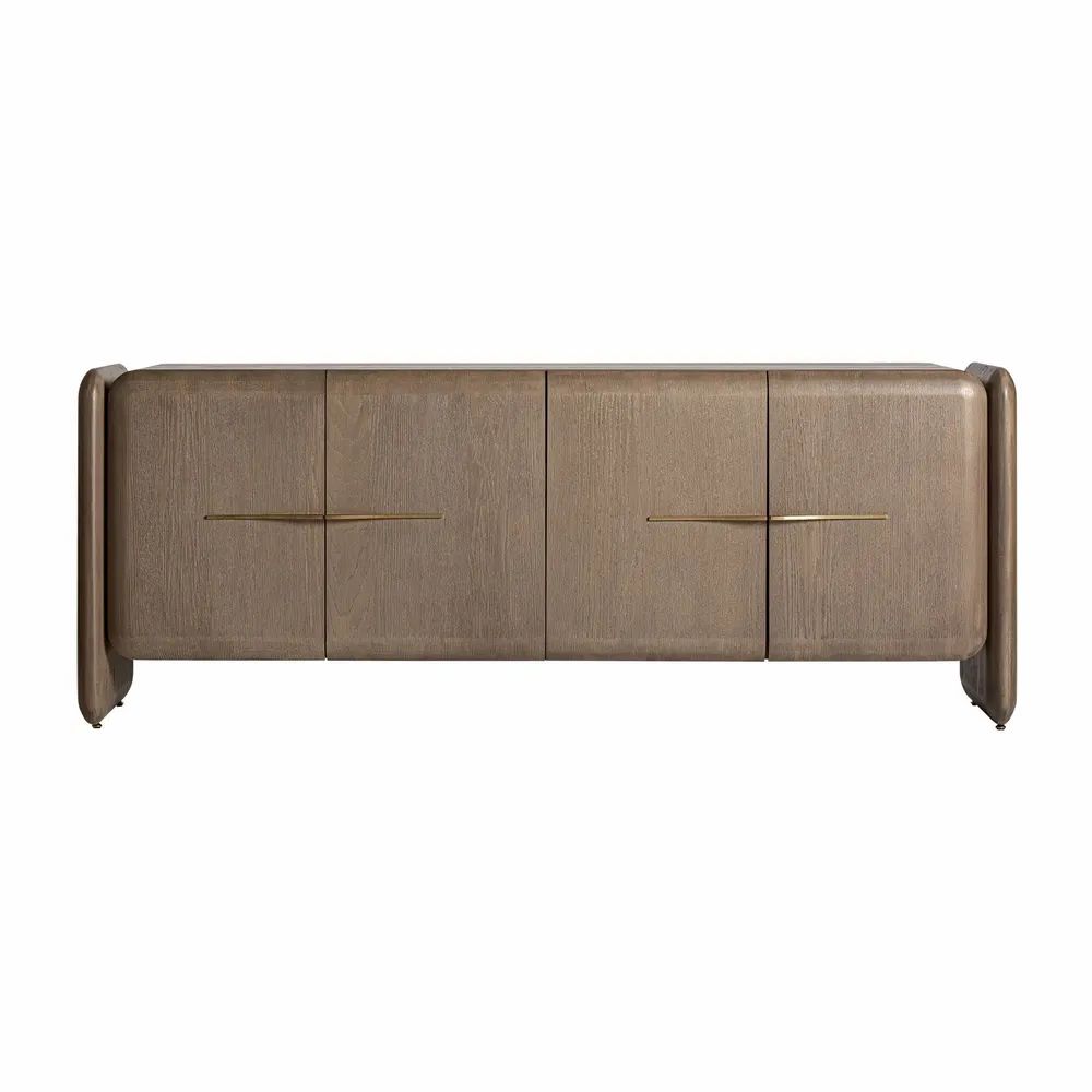 Sideboards - Brown oak wood sideboard 210x52x80 cm - VICAL
