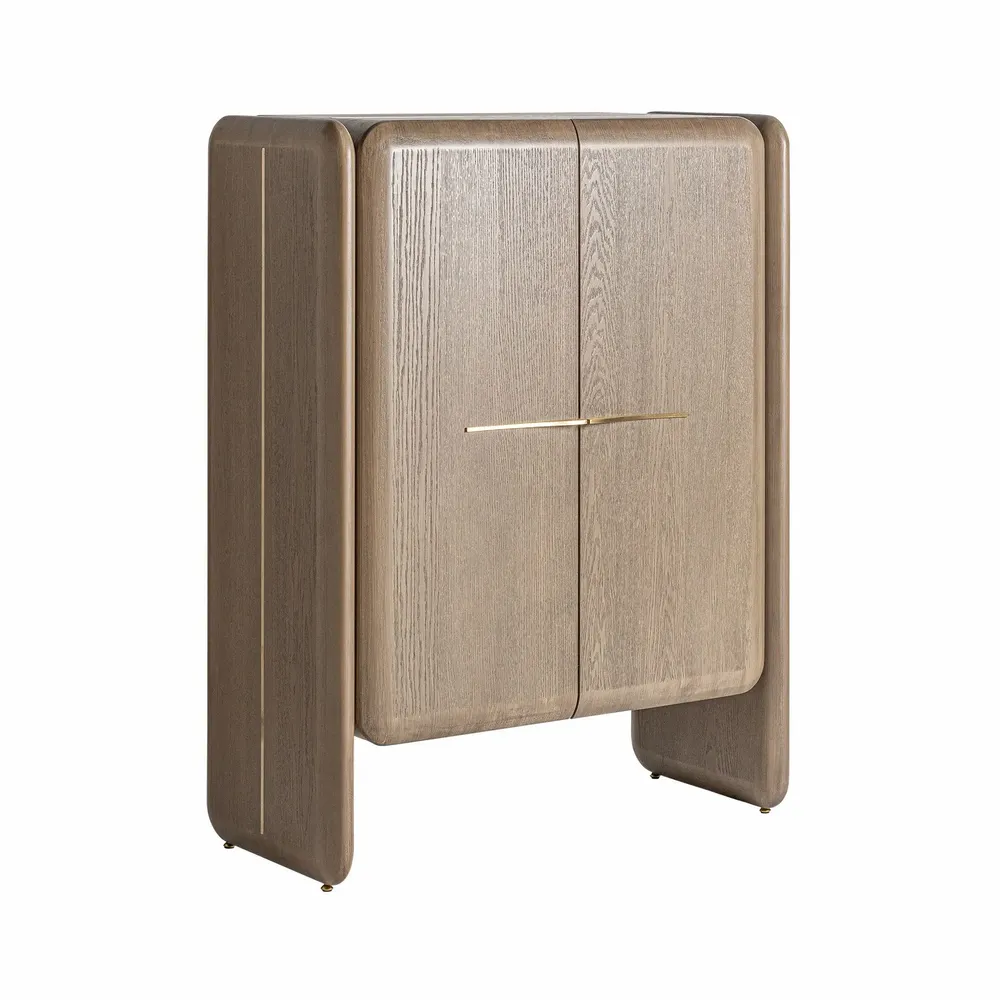 Wardrobe - Brown oak wood cabinet 110x51x142 cm - VICAL