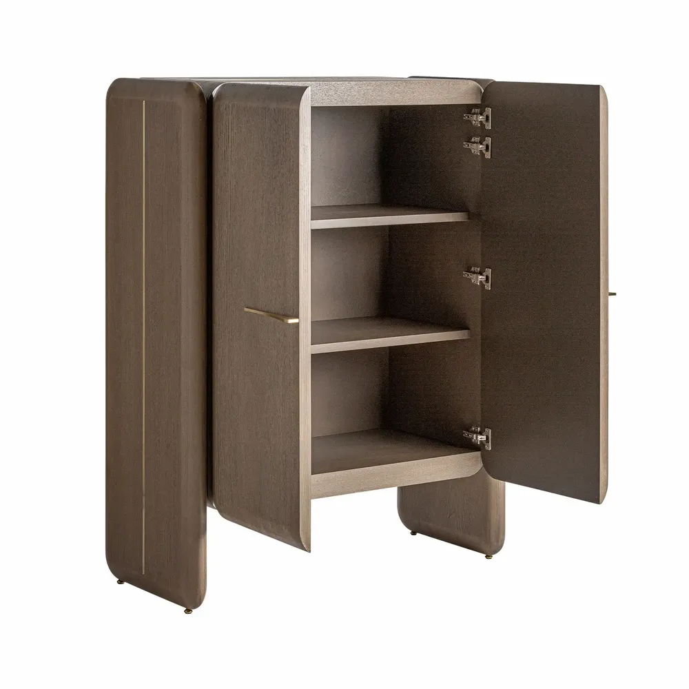 Wardrobe - Brown oak wood cabinet 110x51x142 cm - VICAL