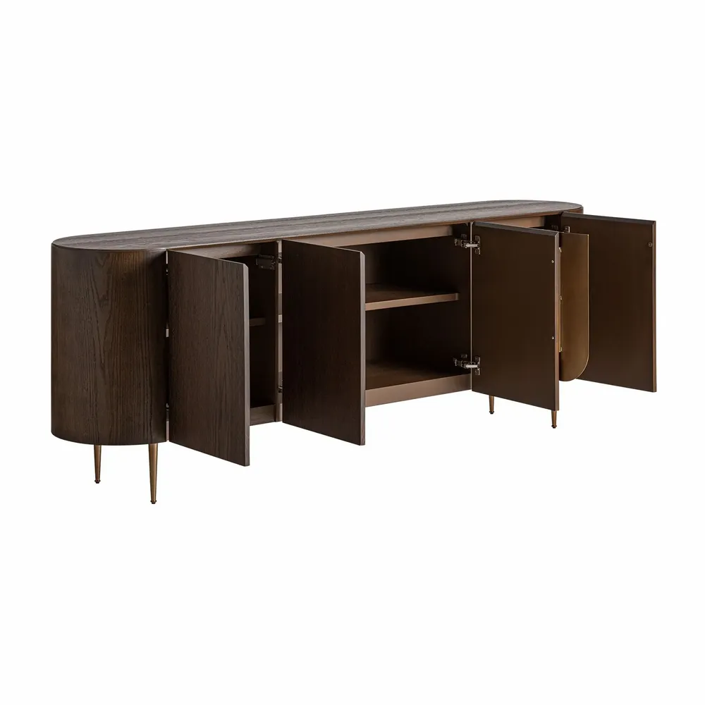 Buffets - Buffet en bois de chêne marron 220x48x81 cm - VICAL
