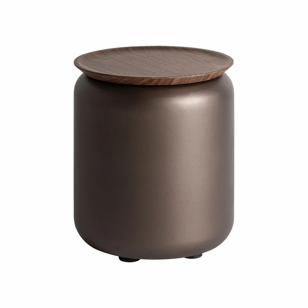 Autres tables  - Table basse en bois counterplaqué nounces marron 45x45x52 cm - VICAL