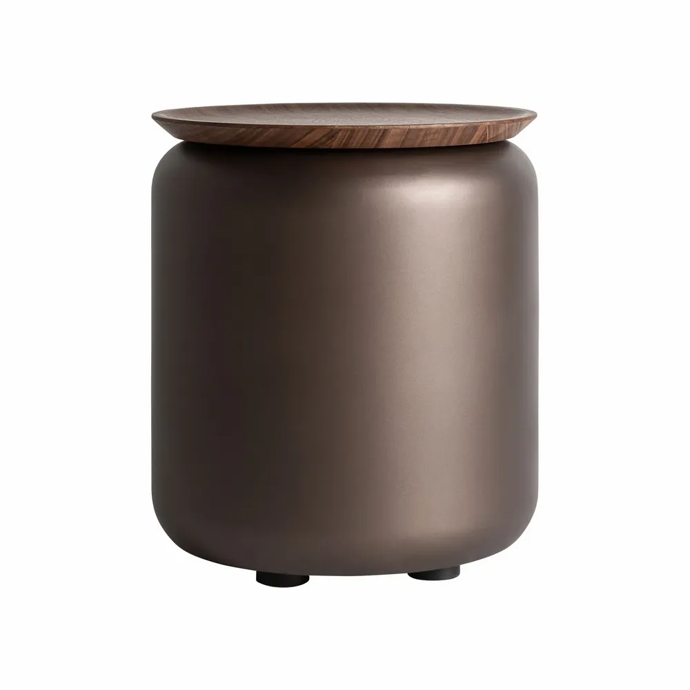 Autres tables  - Table basse en bois counterplaqué nounces marron 45x45x52 cm - VICAL