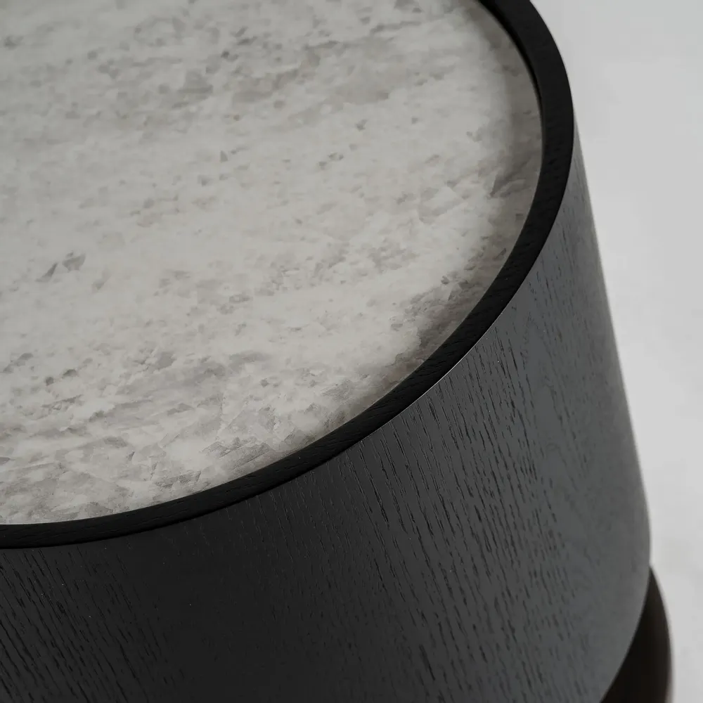 Other tables - Coffee table in black oak wood 48x48x50 cm - VICAL