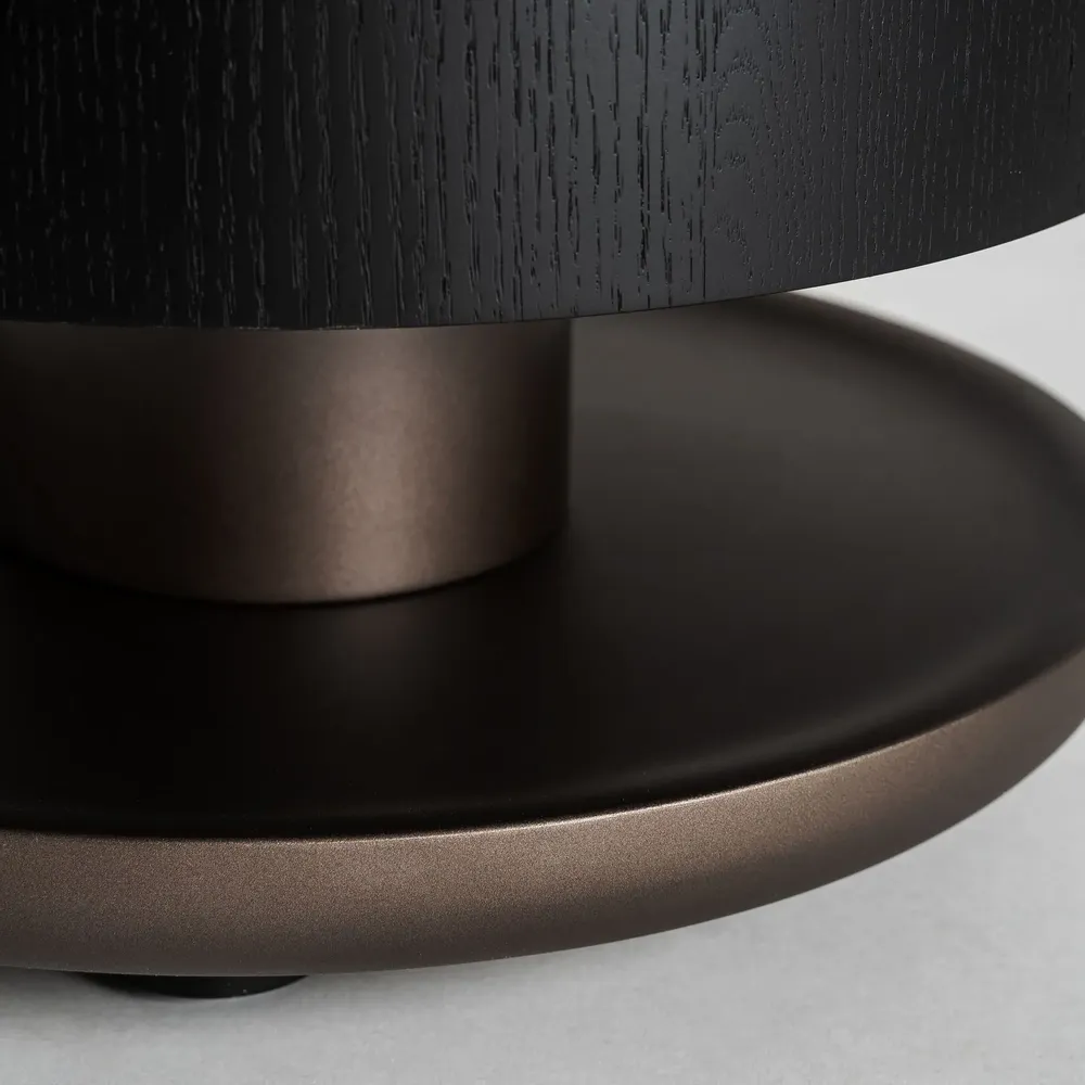 Other tables - Coffee table in black oak wood 48x48x50 cm - VICAL