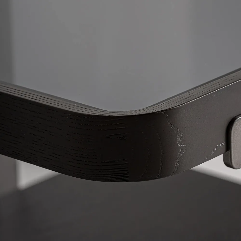 Coffee tables - Black ash wood coffee table 100x100x40 cm - VICAL