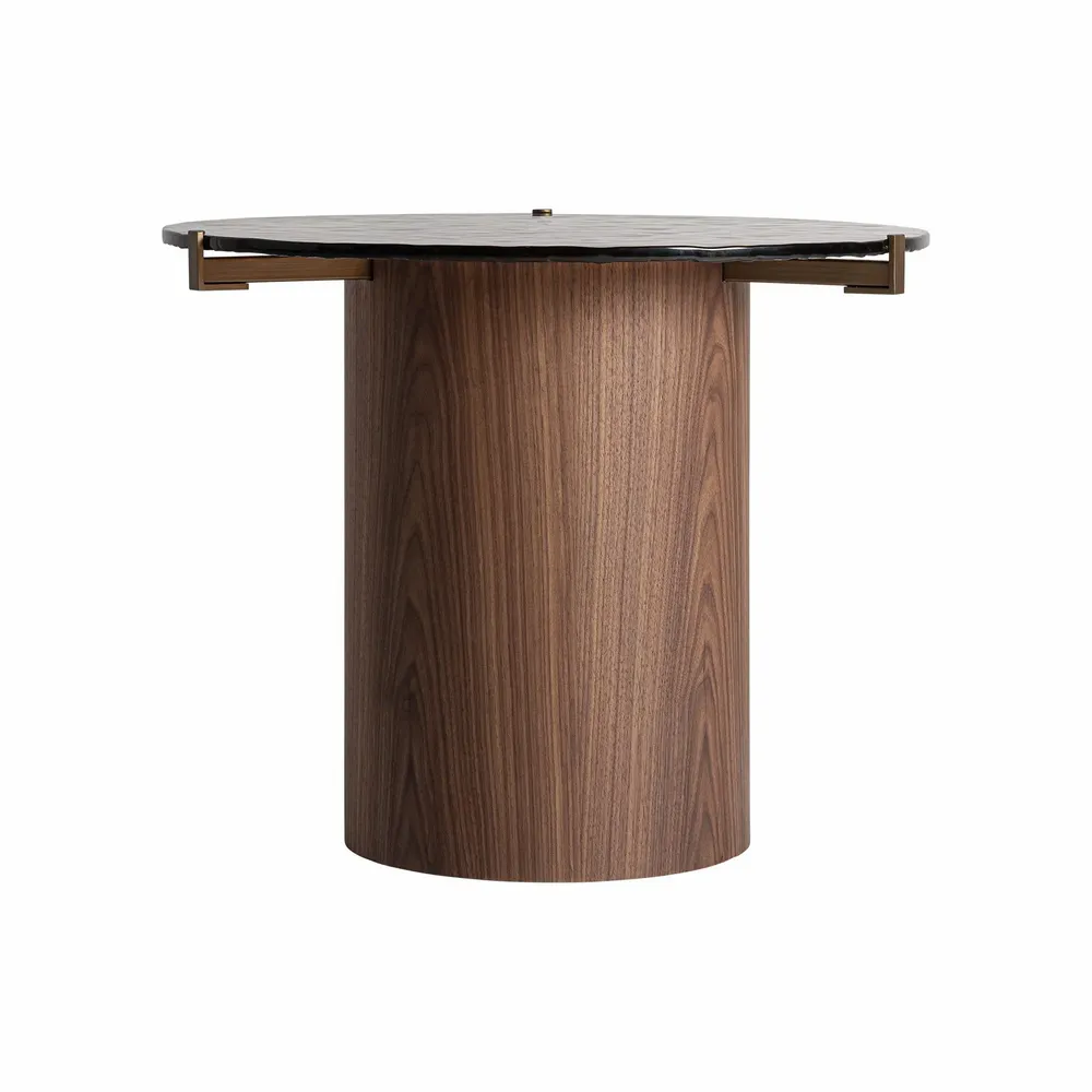 Other tables - Coffee table in brown counter-veneered wood 60x60x48 cm - VICAL