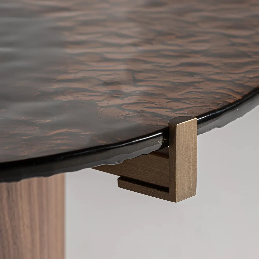 Other tables - Coffee table in brown counter-veneered wood 60x60x48 cm - VICAL