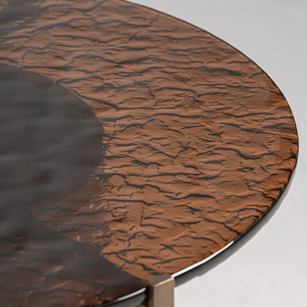 Other tables - Coffee table in brown counter-veneered wood 60x60x48 cm - VICAL