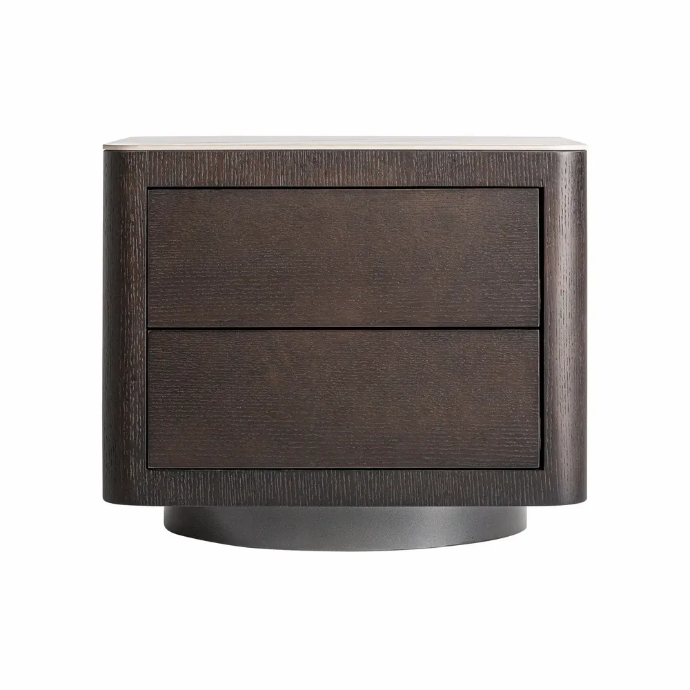 Night tables - Brown MDF wooden bedside table 55x45x47 cm - VICAL